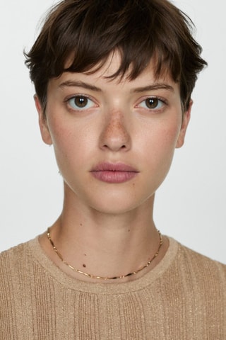 Top maille Lurex - Doré
