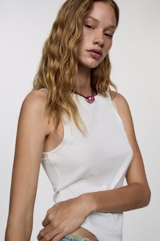Top modal sans manches - Blanc cassé