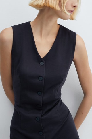 Robe courte boutonnée - Bleu