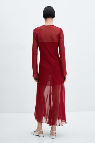 Robe imprimée à noeud - Rouge