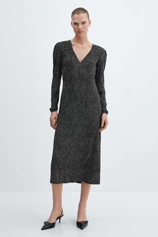 Robe imprimée à noeud - Noir