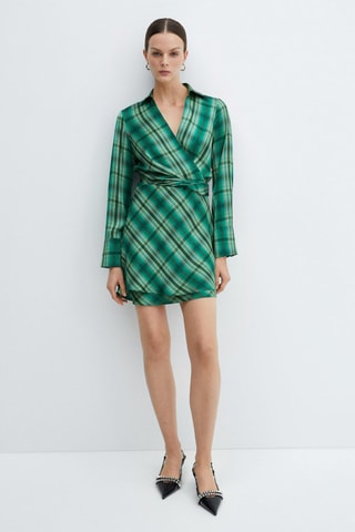 Robe noeud à carreaux - Vert