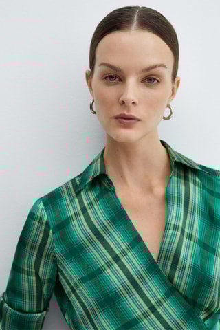 Robe noeud à carreaux - Vert