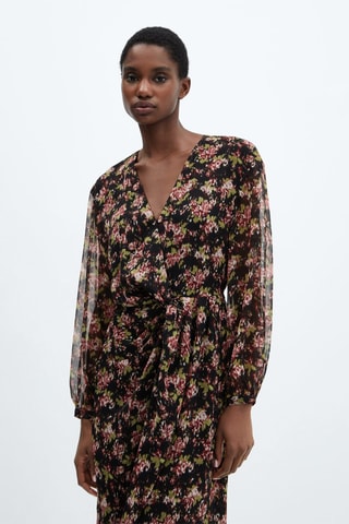 Robe imprimée noeud - Noir