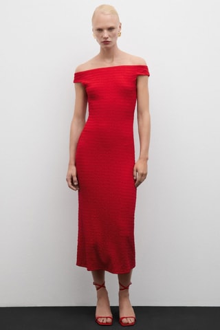 Robe longue épaules dénudées - Rouge