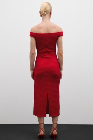 Robe longue épaules dénudées - Rouge
