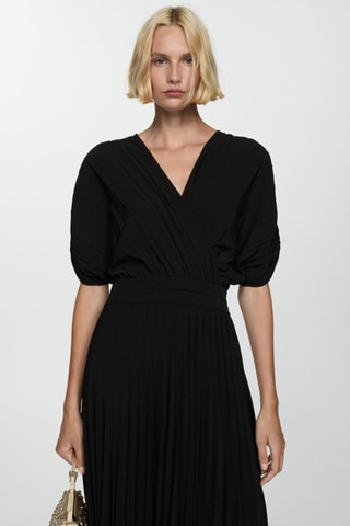Robe évasée plissée - Noir