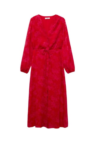 Robe en imprimé fleuri noeud - Rouge