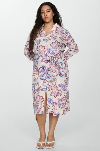 Robe en imprimé fleuri noeud - Multicolore