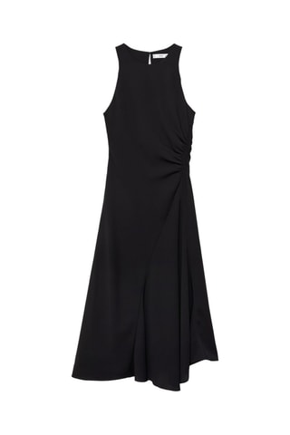 Robe midi détail drapé - Noir