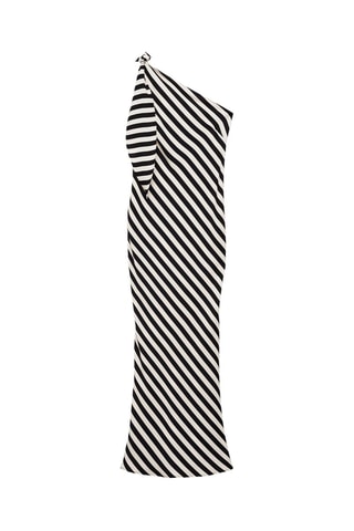 Robe asymétrique rayures - Blanc et noir
