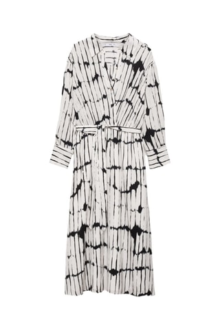Robe chemisier imprimée - Blanc cassé et noir