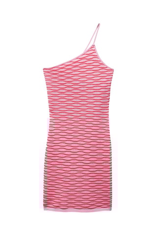 Robe maille texturée - Rose pastel