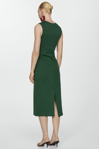 Robe midi détail drapé - Vert