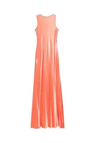 Robe satinée dos nu - Corail