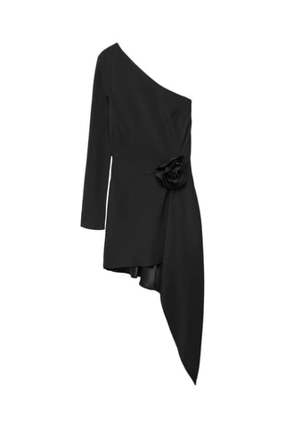 Robe asymétrique maxifleur - Noir
