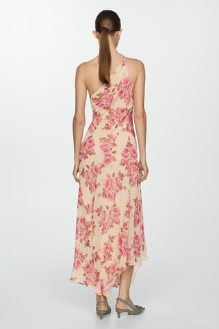 Robe asymétrique florale - Blanc cassé