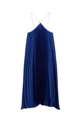 Robe plissée emmanchures américaines - Bleu