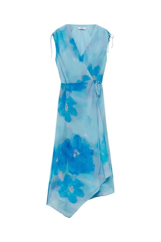 Robe cache-coeur imprimée - Bleu