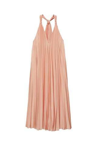 Robe longue plissée - Saumon