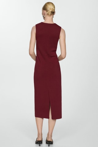 Robe midi détail drapé - Rouge