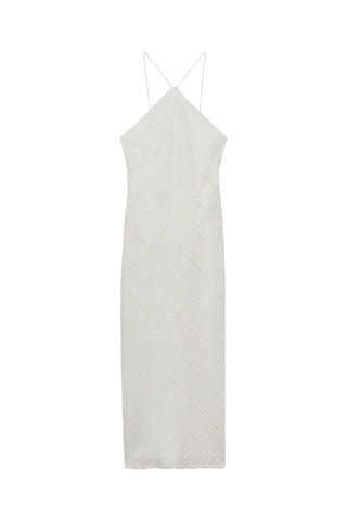 Robe brodée emmanchures américaines - Blanc cassé