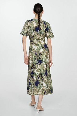 Robe imprimée à noeud - Vert