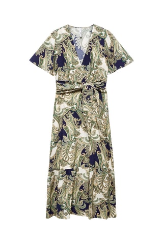 Robe imprimée à noeud - Vert
