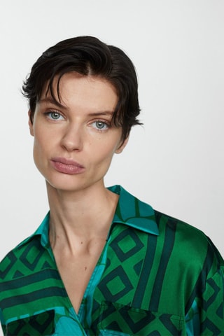 Robe imprimée à noeud - Vert