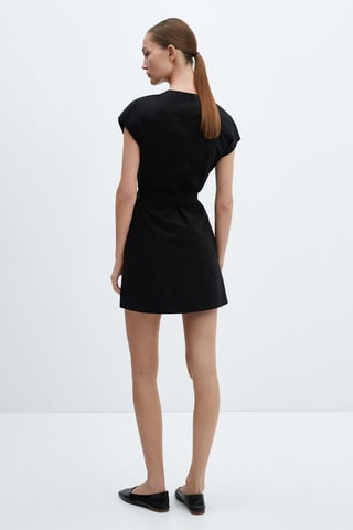 Robe noeud détail poches - Noir