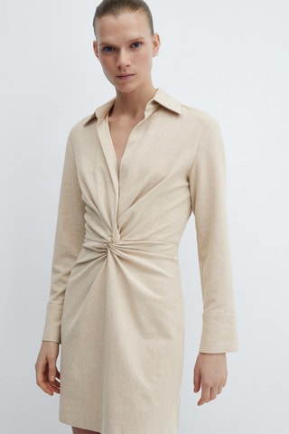 Robe détail noeud - Beige