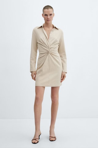 Robe détail noeud - Beige