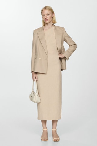 Robe asymétrique drapée - Beige
