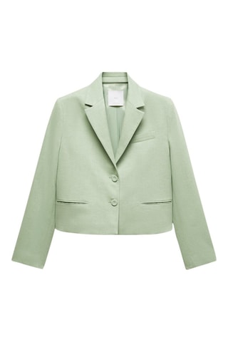 Veste crop boutons - Vert pastel