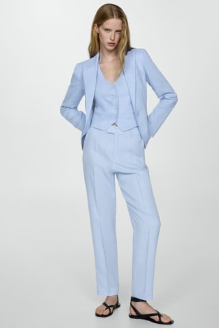 Gilet costume lin - Ciel