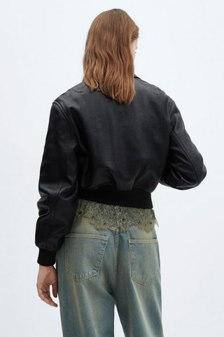 Blouson similicuir vintage - Noir