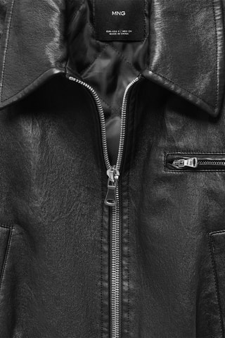 Blouson similicuir vintage - Noir