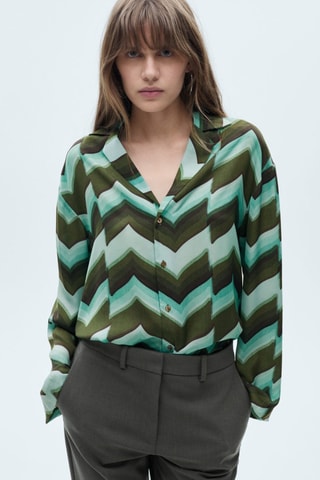 Chemise imprimée fluide - Vert