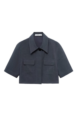Chemise Lyocell crop - Bleu
