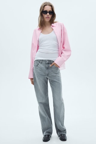 Chemise oversize bas contrasté - Rose
