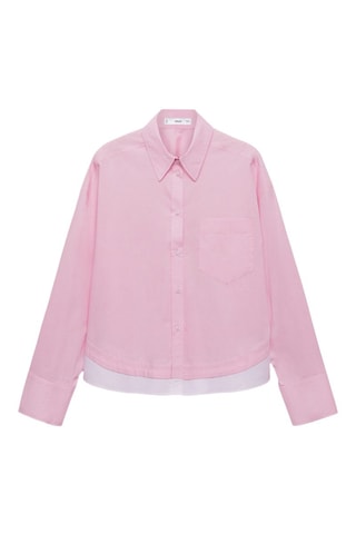 Chemise oversize bas contrasté - Rose