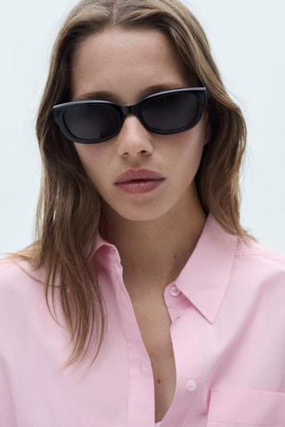 Chemise oversize bas contrasté - Rose