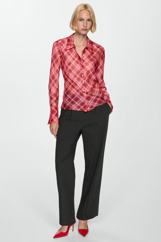 Chemise imprimé carreaux - Rouge et rose