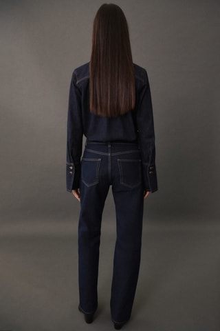 Chemise en jean coutures - Bleu