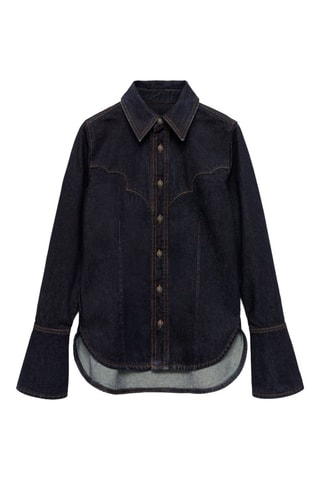 Chemise en jean coutures - Bleu