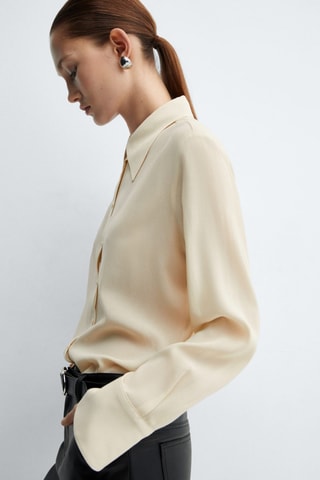 Chemise fluide à boutons - Vanille