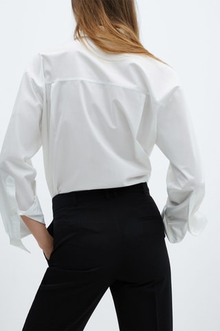 Chemise oversize poches - Blanc