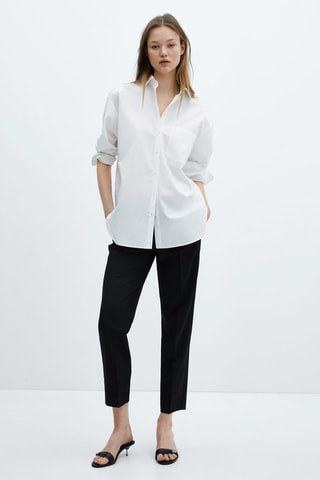 Chemise oversize poches - Blanc