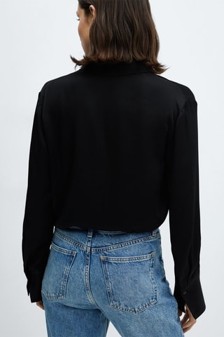 Chemise fluide satinée - Noir