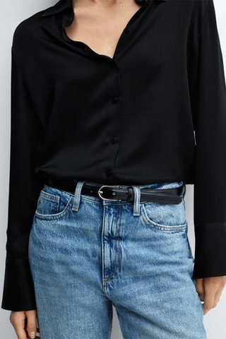 Chemise fluide satinée - Noir